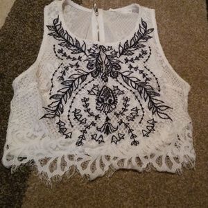 White crop top